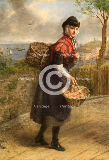 'Tenby prawnseller', 1839-1909. Creator: William Powell Frith.