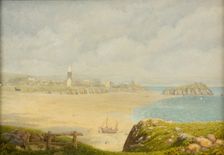 Tenby, the beach 1870-1927. Creator: Isambard Owen