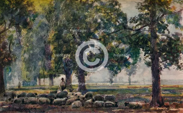 'Tending the Flocks', c1895. Artist: John William Buxton Knight.