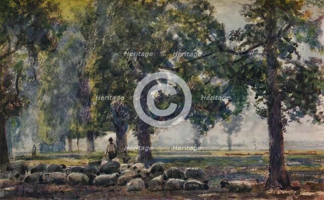 'Tending the Flocks', c1895. Artist: John William Buxton Knight.