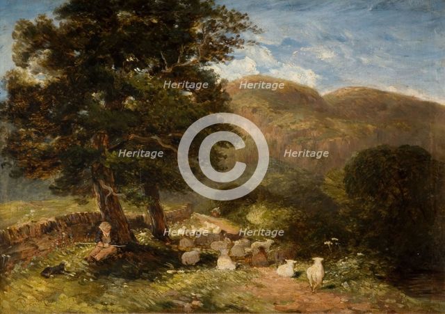 Tending Sheep, Bettws-y-Coed, 1849. Creator: David Cox the elder.