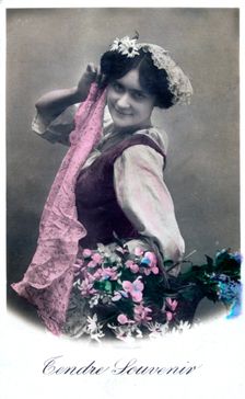 Tendre Souvenir French Postcard, c1900