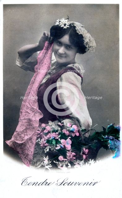 'Tendre Souvenir', French Postcard, c1900. Artist: Unknown
