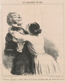 Tendresse conjugale, 19th century. Creator: Honore Daumier
