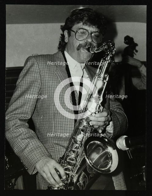 Tenor saxophonist Alan Skidmore playing at The Bell, Codicote, Hertfordshire, 16 November 1986. Creator: Denis Williams.