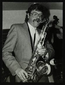 Tenor saxophonist Alan Skidmore playing at The Bell, Codicote, Hertfordshire, 16 November 1986. Creator: Denis Williams
