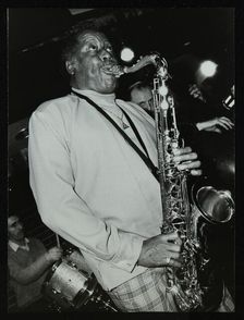 Tenor saxophonist Eddie Lockjaw Davis playing at The Bell, Codicote, Hertfordshire, 12 April 1982. Artist: Denis Williams