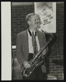 Tenor saxophonist Scott Hamilton at The Fairway, Welwyn Garden City, Hertfordshire, August 1997. Creator: Denis Williams
