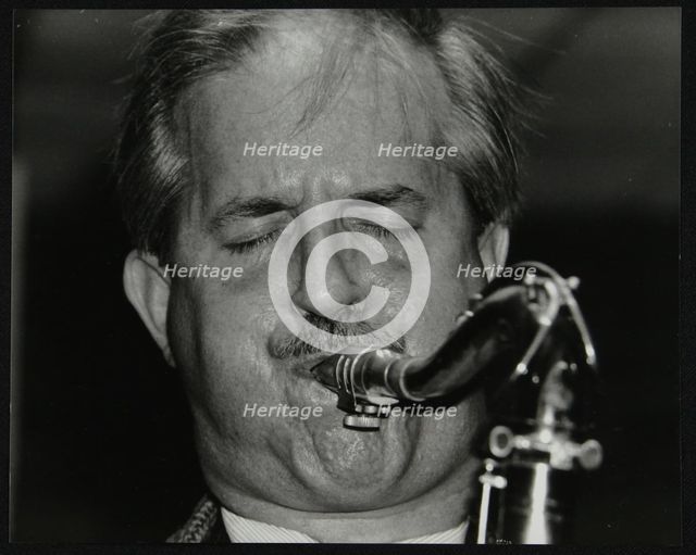 Tenor saxophonist Scott Hamilton playing at The Fairway, Welwyn Garden City, Hertfordshire, 1997. Creator: Denis Williams.