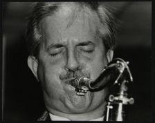 Tenor saxophonist Scott Hamilton playing at The Fairway, Welwyn Garden City, Hertfordshire, 1997. Creator: Denis Williams