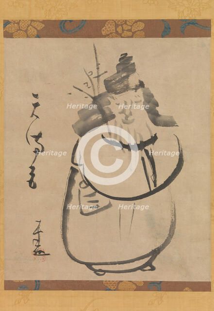 'Tenmangu', Sugawara no Michizane as Tenjin Traveling to China, early 19th century. Creator: Sengai Gibon.