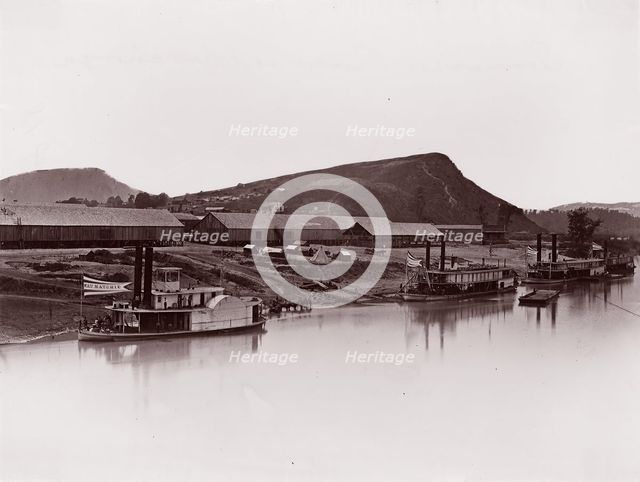 Tennessee River at Chattanooga (81 Lookout Mountain Spur), ca. 1864. Creator: George N. Barnard.