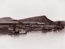 Tennessee River at Chattanooga (81 Lookout Mountain Spur), ca. 1864. Creator: George N. Barnard