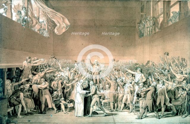 'Tennis Court Oath, June 20 1789', Paris (1791). Artist: Jacques-Louis David