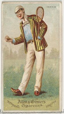 Tennis, from World's Dudes series (N31) for Allen & Ginter Cigarettes, 1888. Creator: Allen & Ginter