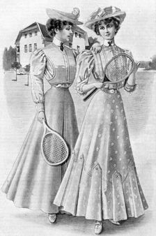 Tennis gowns, girls attire for August, 1906