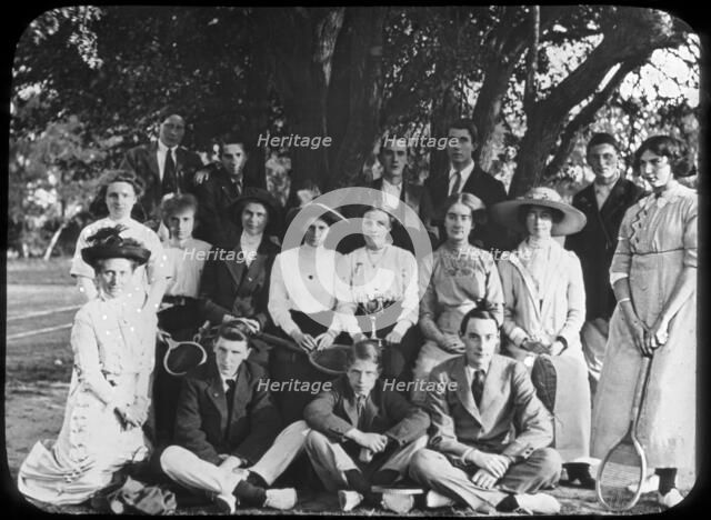 Tennis group portrait, late 19th or early 20th century. Artist: Unknown