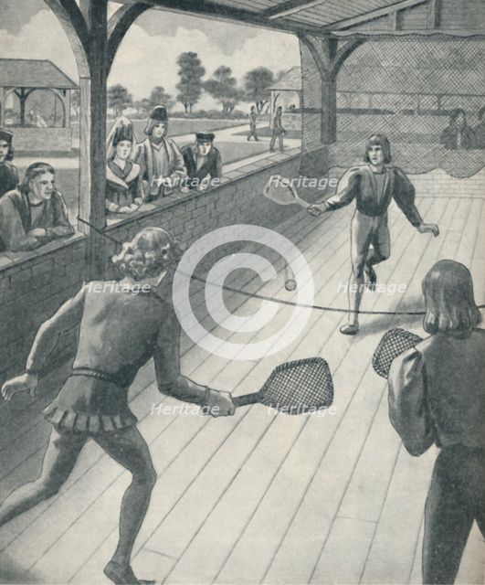 'Tennis in the Days of the Tudors', c1934. Artist: Unknown.