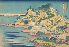 Tenpozan at the Mouth of the Aji River in Settsu Province (Sesshu Ajikawaguchi Tenpozan..., 1827-30. Creator: Hokusai