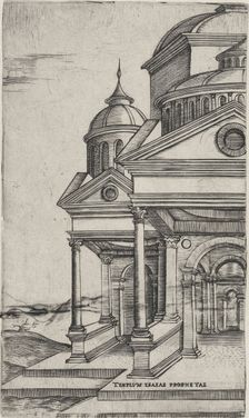 Tenplum Isaiae Prophetae, from a Series of 24 Depicting (Reconstructed) Build..., Plate ca. 1530-50. Creator: Anon