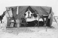 Tent City, Rockaway [card game], 1910. Creator: Bain News Service