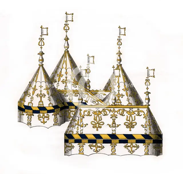 Tent design, 16th century, (1843).Artist: Henry Shaw