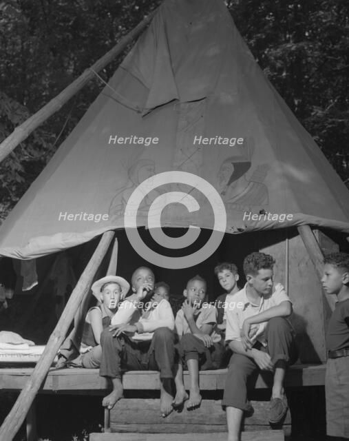 Tent mates at Camp Nathan Hale, Southfields, New York, 1943 Creator: Gordon Parks.