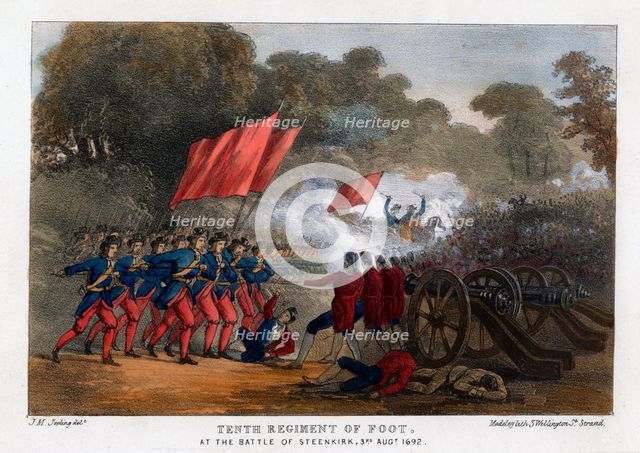 Tenth Regiment of Foot, at the Battle of Steenkerque, 3rd August 1692. Artist: Madeley