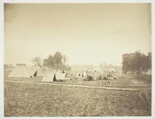 Tents and Military Gear, Camp de Châlons, 1857. Creator: Gustave Le Gray