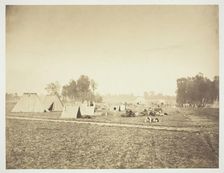 Tents and Military Gear, Camp de Châlons, 1857. Creator: Gustave Le Gray