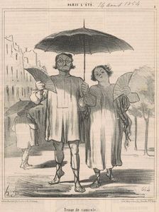 Tenue de canicule, 19th century. Creator: Honore Daumier