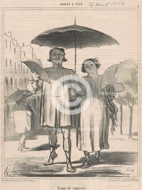 Tenue de canicule, 19th century. Creator: Honore Daumier.