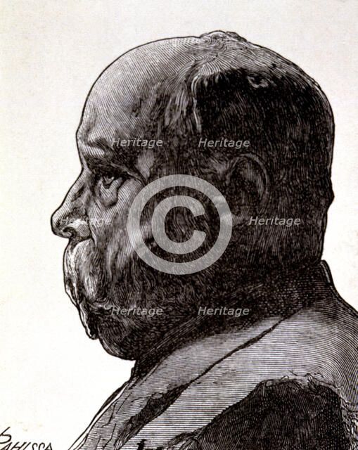 Teodor Llorente y Olivares (1836 - 1911), poet, journalist and  Valencian politician, 1912 engrav…