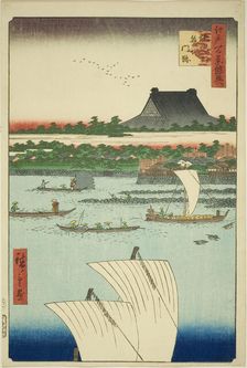 Teppozu and Tsukiji Honganji Temple (Teppozu Tsukiji Monzeki), from the series "Supplement..., 1858. Creator: Ando Hiroshige