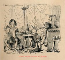 Terence reading his Play to Caecilius 1852. Artist: John Leech