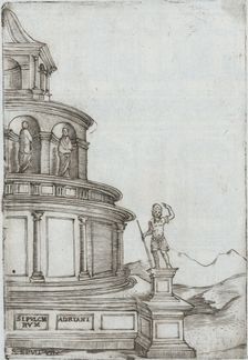 Termae Deocletiani, from a Series of Prints depicting (reconstructed) Build..., Plate ca. 1530-1550. Creator: Master GA