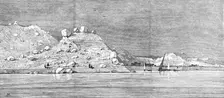 Termination of the Arabian Mountain Range on the right bank of the Nile near Edfou, 1883. Creator: Unknown