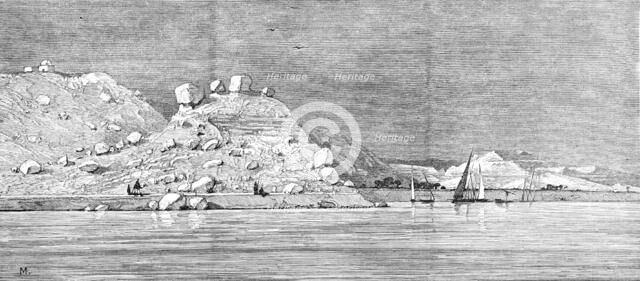 Termination of the Arabian Mountain Range on the right bank of the Nile near Edfou, 1883. Creator: Unknown.