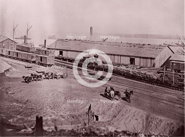 Terminus of U.S. Military Railroad, City Point, Virginia, 1861-65. Creator: Andrew Joseph Russell.