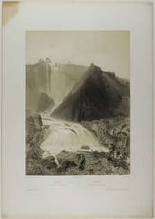 Terni: Marble Falls, plate twenty from Italie Monumentale et Pittoresque, c. 1848. Creator: Nicolas-Marie-Joseph Chapuy