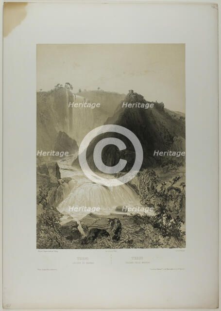 Terni: Marble Falls, plate twenty from Italie Monumentale et Pittoresque, c. 1848. Creator: Nicolas-Marie-Joseph Chapuy.