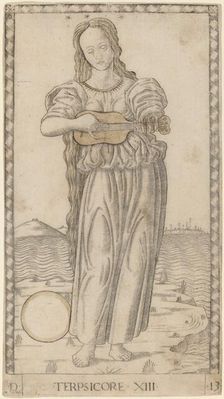 Terpsicore (Terpsichore), c. 1465. Creator: Master of the E-Series Tarocchi