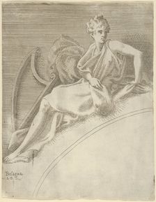 Terpsichore, from the series Twelve Muses and Goddesses ca. 1542-45. Creator: Leon Davent
