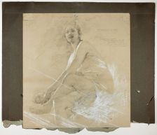 Terpsichore (recto), and Dancing Female Figure (verso), Mural Studies for Drawing Room ..., c. 1894. Creator: Edwin Howland Blashfield