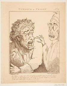 Terrour or Fright (Le Brun Travested, or Caricatures of the Passions), January 21, 1800. Creator: Thomas Rowlandson