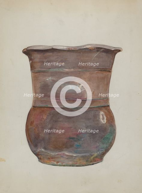 Terra Cotta Flower Jar, c. 1936. Creator: Cecily Edwards.