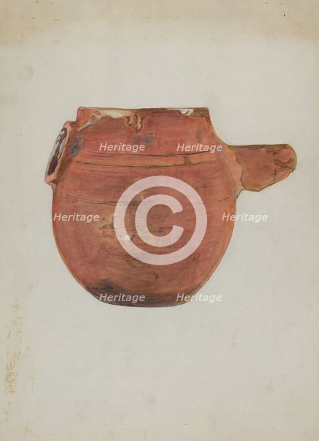 Terra Cotta Pot, c. 1936. Creator: Cecily Edwards.