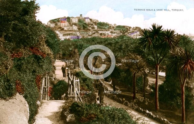 Terrace Walk and Vane Hill, Torquay, Devon, early 20th century.Artist: Ern Bishop
