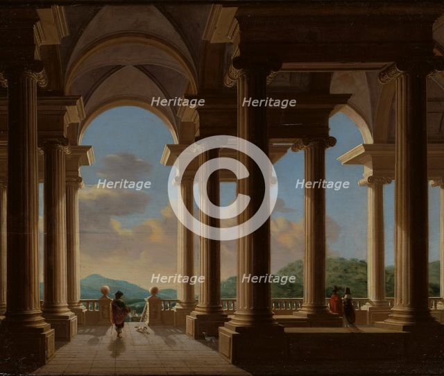 Terrace with a Colonnade-Architectural Study, 1656. Creator: Daniel de Blieck.