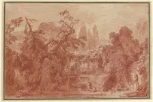Terrace and Garden of an Italian Villa, 1762/1763. Creator: Jean-Honore Fragonard